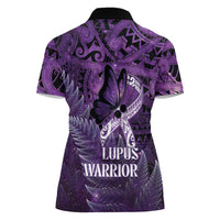 Lupus Awareness Month New Zealand Women Polo Shirt Be Strong Warrior Maori Silver Fern