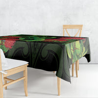 New Zealand Gecko Tablecloth Aotearoa Maori With Pohutukawa Flowers LT14 - Polynesian Pride