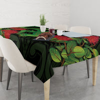 New Zealand Gecko Tablecloth Aotearoa Maori With Pohutukawa Flowers LT14 - Polynesian Pride