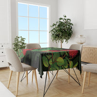 New Zealand Gecko Tablecloth Aotearoa Maori With Pohutukawa Flowers LT14 - Polynesian Pride