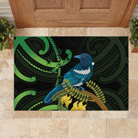New Zealand Tui Bird Rubber Doormat Aotearoa Maori With Kowhai Flowers