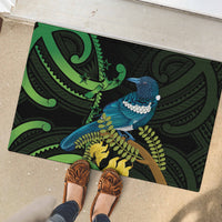 New Zealand Tui Bird Rubber Doormat Aotearoa Maori With Kowhai Flowers