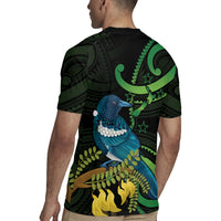 New Zealand Tui Bird Rugby Jersey Aotearoa Maori With Kowhai Flowers LT14 - Polynesian Pride