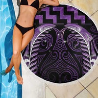 Purple Matariki New Zealand Beach Blanket Maori Poutama Galaxy Vibes