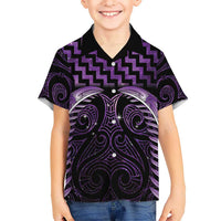 Purple Matariki New Zealand Hawaiian Shirt Maori Poutama Galaxy Vibes