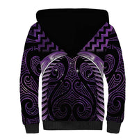 Purple Matariki New Zealand Sherpa Hoodie Maori Poutama Galaxy Vibes