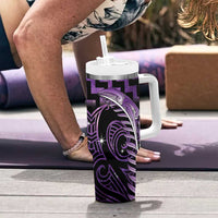 Purple Matariki New Zealand Tumbler With Handle Maori Poutama Galaxy Vibes