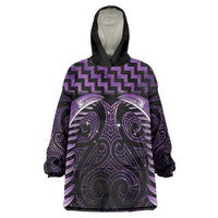 Purple Matariki New Zealand Wearable Blanket Hoodie Maori Poutama Galaxy Vibes