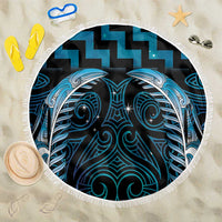 Blue Matariki New Zealand Beach Blanket Maori Poutama Galaxy Vibes