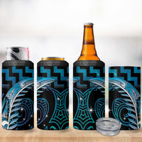 Blue Matariki New Zealand 4 in 1 Can Cooler Tumbler Maori Poutama Galaxy Vibes