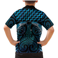 Blue Matariki New Zealand Family Matching Mermaid Dress and Hawaiian Shirt Maori Poutama Galaxy Vibes