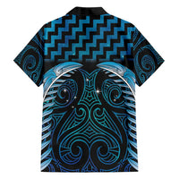 Blue Matariki New Zealand Family Matching Tank Maxi Dress and Hawaiian Shirt Maori Poutama Galaxy Vibes