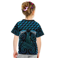 Blue Matariki New Zealand Kid T Shirt Maori Poutama Galaxy Vibes LT14 - Polynesian Pride