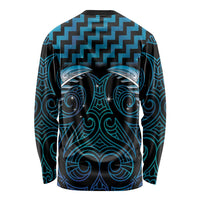 Blue Matariki New Zealand Long Sleeve Shirt Maori Poutama Galaxy Vibes