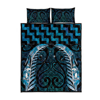 Blue Matariki New Zealand Quilt Bed Set Maori Poutama Galaxy Vibes