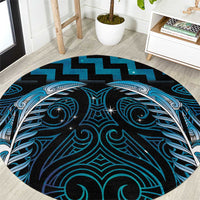 Blue Matariki New Zealand Round Carpet Maori Poutama Galaxy Vibes