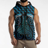 Blue Matariki New Zealand Sleeveless Zip Hoodie Maori Poutama Galaxy Vibes - Polynesian Pride
