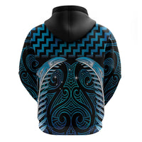Blue Matariki New Zealand Zip Hoodie Maori Poutama Galaxy Vibes