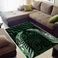 Green Matariki New Zealand Area Rug Maori Poutama Galaxy Vibes