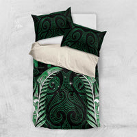 Green Matariki New Zealand Bedding Set Maori Poutama Galaxy Vibes