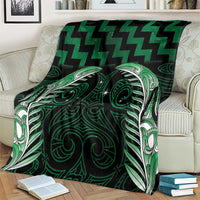 Green Matariki New Zealand Blanket Maori Poutama Galaxy Vibes