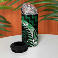 Green Matariki New Zealand 4 in 1 Can Cooler Tumbler Maori Poutama Galaxy Vibes