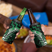 Green Matariki New Zealand 4 in 1 Can Cooler Tumbler Maori Poutama Galaxy Vibes
