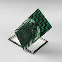 Green Matariki New Zealand Canvas Wall Art Maori Poutama Galaxy Vibes