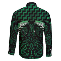 Green Matariki New Zealand Family Matching Long Sleeve Bodycon Dress and Hawaiian Shirt Maori Poutama Galaxy Vibes