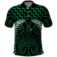 Green Matariki New Zealand Polo Shirt Maori Poutama Galaxy Vibes