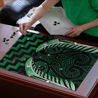 Green Matariki New Zealand Puzzle Maori Poutama Galaxy Vibes - Polynesian Pride