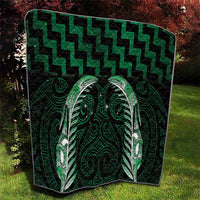 Green Matariki New Zealand Quilt Maori Poutama Galaxy Vibes
