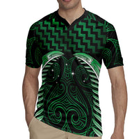 Green Matariki New Zealand Rugby Jersey Maori Poutama Galaxy Vibes