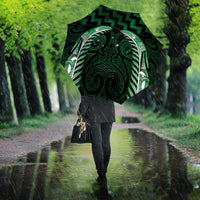 Green Matariki New Zealand Umbrella Maori Poutama Galaxy Vibes - Polynesian Pride