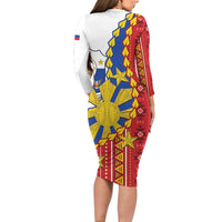 Philippines Independence Day Family Matching Long Sleeve Bodycon Dress and Hawaiian Shirt Pilipinas Sun Stars Igorot Pattern