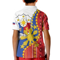 Philippines Independence Day Kid Polo Shirt Pilipinas Sun Stars Igorot Pattern
