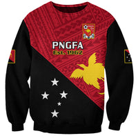 Papua New Guinea Football Sweatshirt Go PNG Polynesian Pattern Sporty Style LT14 Unisex Red - Polynesian Pride