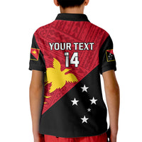Personalised Papua New Guinea Football Kid Polo Shirt Go PNG Polynesian Pattern Sporty Style LT14 - Polynesian Pride
