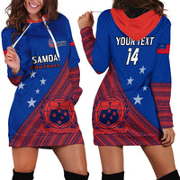 Personalised Samoa Football Hoodie Dress Samoan Coat Of Arm Polynesian Sporty Style LT14 - Polynesian Pride
