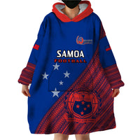 Personalised Samoa Football Wearable Blanket Hoodie Samoan Coat Of Arm Polynesian Sporty Style LT14 - Polynesian Pride