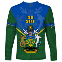 Solomon Islands Football Long Sleeve Shirt Polynesian Pattern Sporty Style LT14 - Polynesian Pride