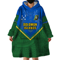 Personalised Solomon Islands Football Wearable Blanket Hoodie Polynesian Pattern Sporty Style LT14 - Polynesian Pride