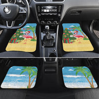 Flamingo Hawaii Summer Christmas Personalized Car Mats Mele Kalikimaka Beachy Vibes