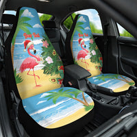 Flamingo Hawaii Summer Christmas Personalized Car Seat Cover Mele Kalikimaka Beachy Vibes