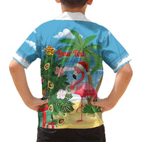 Flamingo Hawaii Summer Christmas Personalized Family Matching Mermaid Dress and Hawaiian Shirt Mele Kalikimaka Beachy Vibes