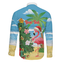 Flamingo Hawaii Summer Christmas Personalized Family Matching Short Sleeve Bodycon Dress and Hawaiian Shirt Mele Kalikimaka Beachy Vibes