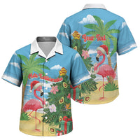 Flamingo Hawaii Summer Christmas Personalized Family Matching Tank Maxi Dress and Hawaiian Shirt Mele Kalikimaka Beachy Vibes LT14 Son's Shirt Blue - Polynesian Pride