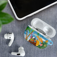 Chilling Parrot Hawaii Summer Christmas Personalized AirPods Case It's 5 O'Clock Somewhere Beachy Vibes