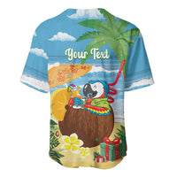 Chilling Parrot Hawaii Summer Christmas Personalized Baseball Jersey It's 5 O'Clock Somewhere Beachy Vibes
