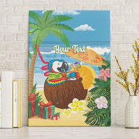 Chilling Parrot Hawaii Summer Christmas Personalized Canvas Wall Art It's 5 O'Clock Somewhere Beachy Vibes